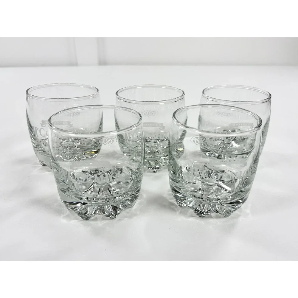 Set of 5 Vintage McCormick's Imported Irish‎ Whiskey Rocks Glasses Bubble Base